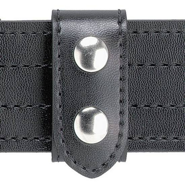 Safariland 655 Heavy Duty Belt Keeper, 1.25" Wide, 2.25" Belt, Two Chrome Snaps, Basket Weave Leather Black [FC-781602052634]