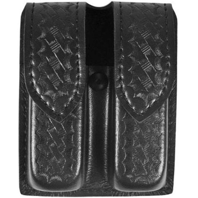 Safariland Model 77 Double Handgun Magazine Pouch SIG Sauer P250DC Basket Weave Finish Brass Snap Closure Black 77-283-4B [FC-781602087926]