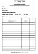 Christmas PRE ORDER forms 2022 Christmas PRE ORDER forms 2022