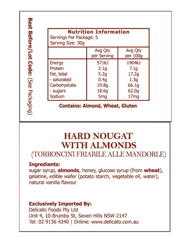 La Superiore Almond Torroncini Bag 150g (Hard Nougat)