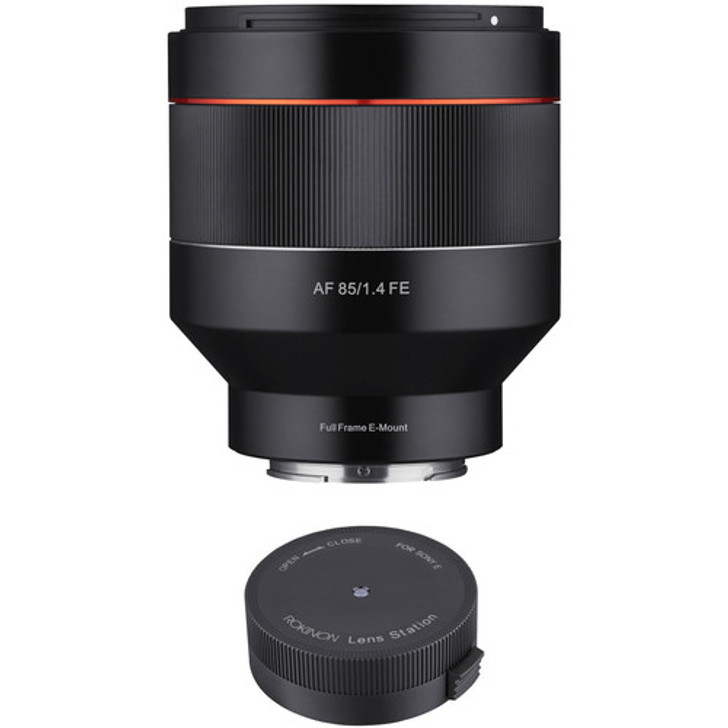 Rokinon AF 85mm f/1.4 Lens with Lens Station Kit for Sony E