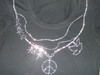 Peace Rhinestone Necklace Tshirt