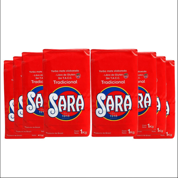 Sara Yerba Mate Roja from Uruguay, 1 kg / 2.2 lb (pack of 8