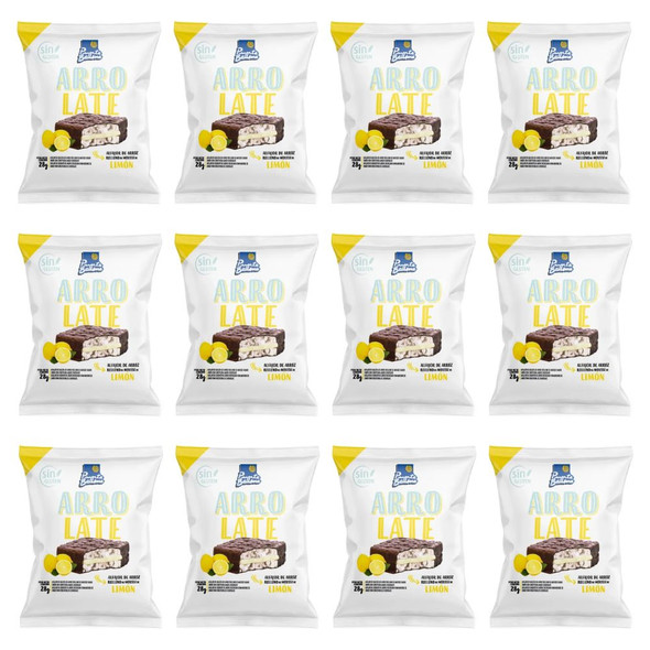 Punta Ballena Arrolate Alfajor de Arroz Relleno de Mousse de Limón, 28 g / 1.05 oz (pack de 12 unidades)