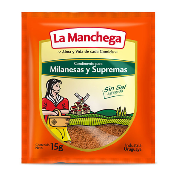 La Manchega  Condimento Sin Sal para Milanesas y Supremas, 15 g / 0.52 oz (pack de 3)