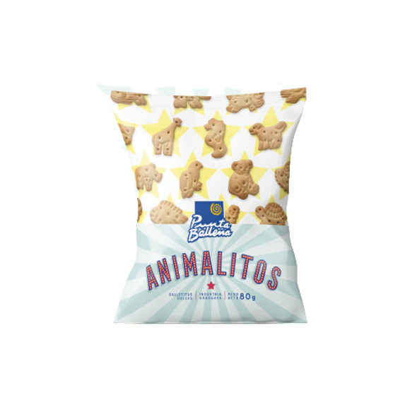 Punta Ballena Animalitos Galletas Dulces con Forma de Animalitos, 80 g / 2.82 oz (pack de 3)