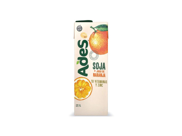 Ades Sabor Naranja Soja & Jugo de Naranja - Libre de Gluten, 1 l / 33.8 fl oz