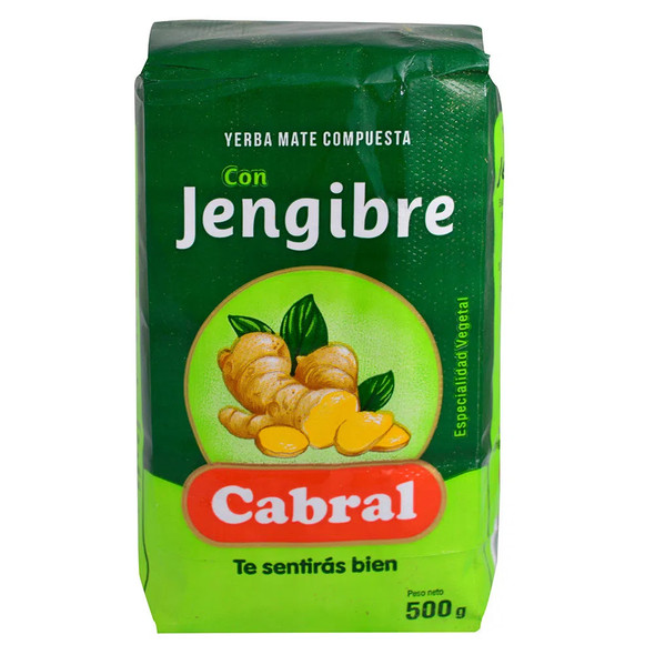 Cabral Yerba Mate Sabor Jengibre, 500 g / 17.63 oz