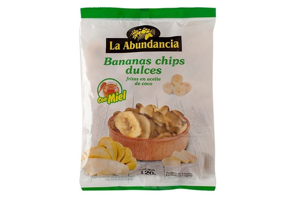 La Abundancia Bananas Sweet Chips Fried in Coconut Oil with Honey, 120 g / 4.23 oz