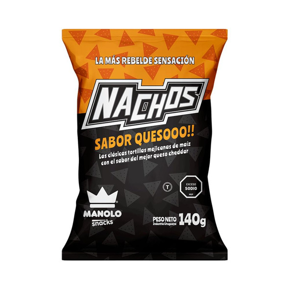 Manolo Nachos Cheese Flavored Snacks Nachos Estilo Mexicano Sabor Queso, 140 g / 4.93 oz