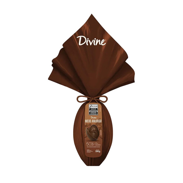 Divine Dark Chocolate Easter Egg - 50% Cacao Huevo de Pascua de Chocolate Amargo, 190 g / 6.7 oz