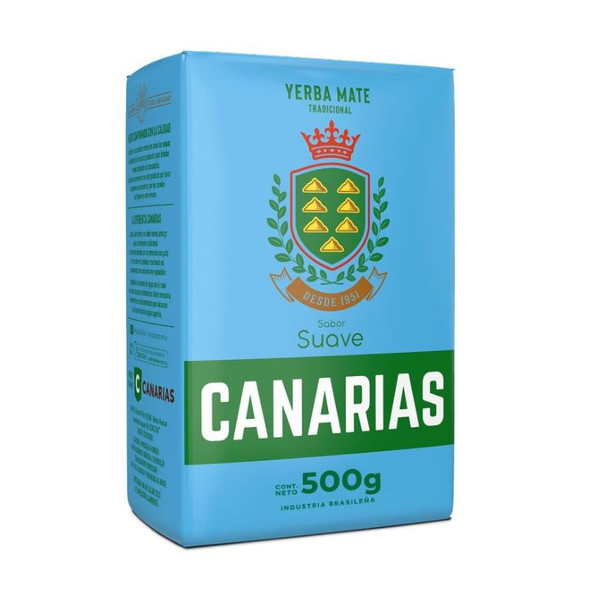 Canarias Yerba Mate Suave Traditional Blend from Uruguay, 500 g / 1.1 lb