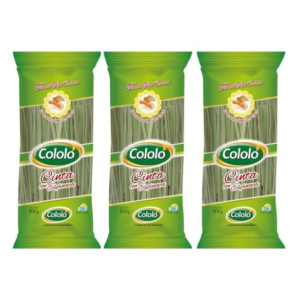 Cololó Fideos Tallarines Con Espinaca Tipo Casero Spinach Noodles, 500 g / 1.1 lb (pack of 3)