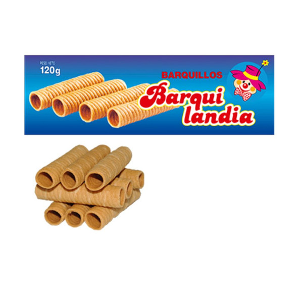 Barquilandia Barquillos Artesanales Rolled Wafers Cookies Perfect for Filling with Dulce de Leche (box of 24 units)