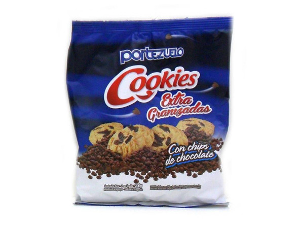 Portezuelo Chips Extra Slushies Cookies Classic Sweet Cookies with Extra Chocolate Chips, 200 g / 7.05 oz