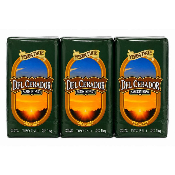 Del Cebador Yerba Mate Intensa Intense Flavor Yerba Mate from Uruguay, 1 kg / 2.2 lb (pack of 3)