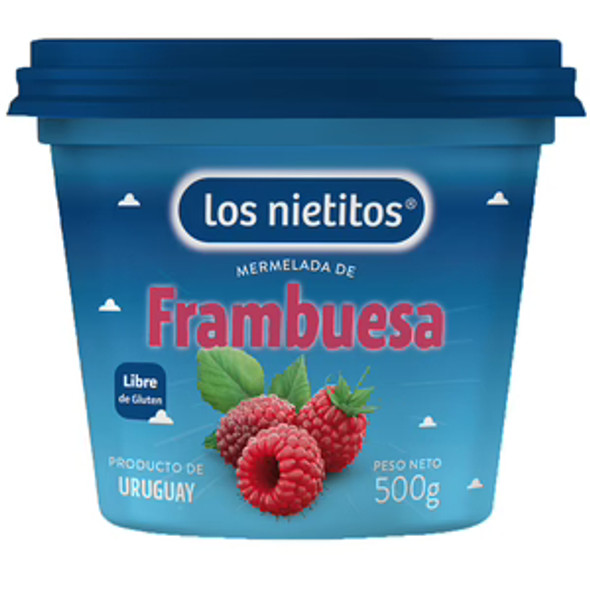 Los Nietitos Mermelada de Frambuesa Clásica, 500 g / 17.63 oz