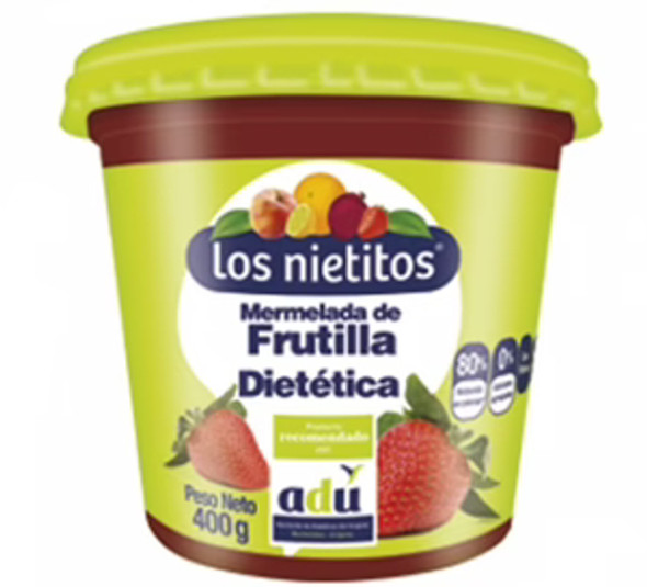Los Nietitos Mermelada de Frutilla Dietética, 400 g / 17.63 oz