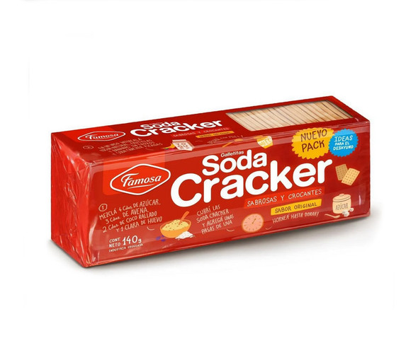 Famosa Galletas Soda Cracker Sabor Original, 140 g / 4.93 oz