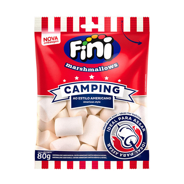 Fini Camping Marshmallows Estilo Americano Ideal Para Asar, 80 g / 2.82 oz (pack de 3)