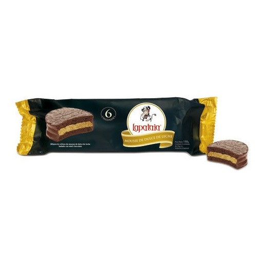 Lapataia Alfajor de Chocolate Negro con Mousse de Dulce de Leche, 150 g / 5.29 oz