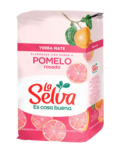 La Selva Yerba Mate Sabor Pomelo Rosado, 1 kg / 35.27 oz