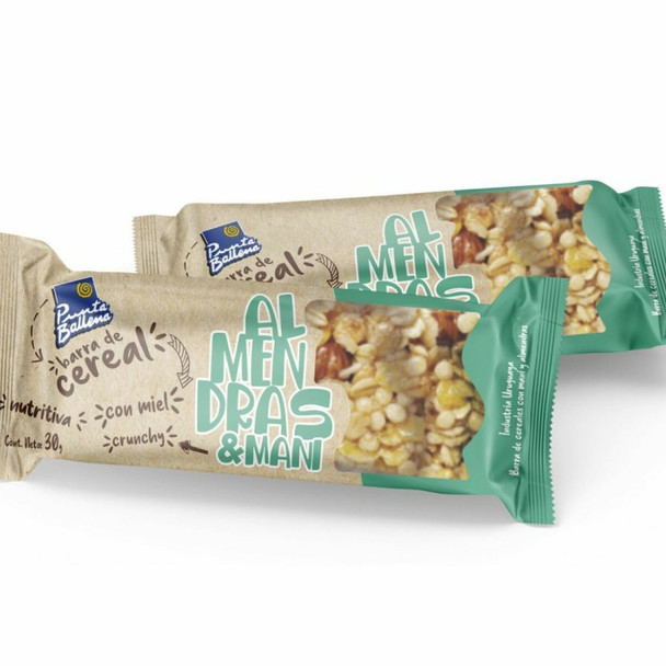 Punta Ballena Barra de Cereal con Miel Maní y Almendras, 30 g / 1.05 oz (pack de 12)