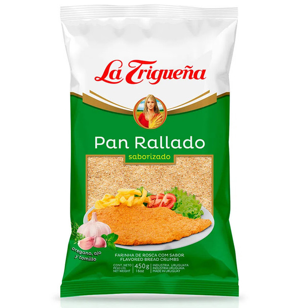 La Trigueña Flavored Breadcrumbs for Batter with Garlic Oregano & Thyme Pan Rallado Saborizado, 450 g / 15.87 oz