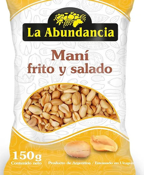 La Abundancia Fried & Salted Peanuts Maní Frito Salado, 150 g / 5.29 oz