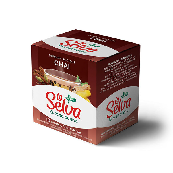 La Selva Infusion Rooibos Chai Tea in Bags Té Chai en Saquitos, 10 g / 0.35 oz (box of 10 bags)