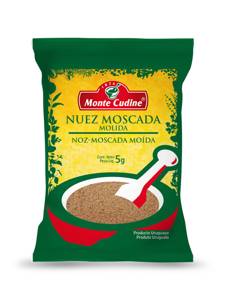 Monte Cudine Ground Nutmeg Spice - Perfect for Purées, White Sauces, Soufflés & Pasta Fillings Nuez Moscada Molida, 5 g / 0.17 oz (pack of 3)