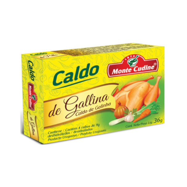 Monte Cudine Chicken Broth - Flavorful Caldo de Gallina, 36 g / 1.26 oz box of 4 (pack of 3)