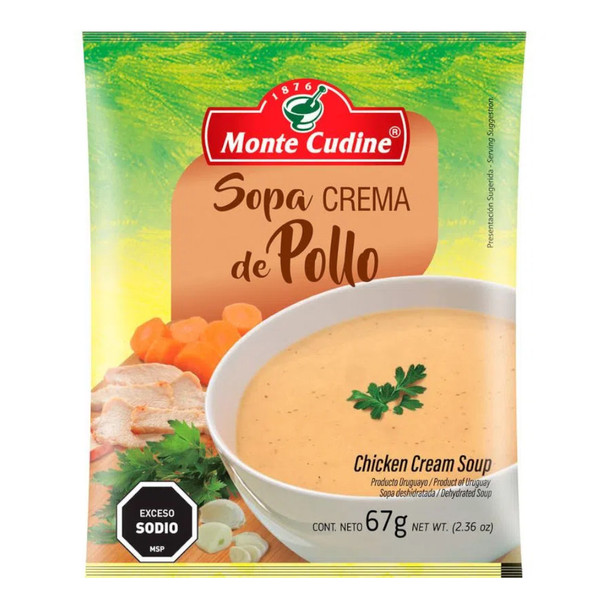 Monte Cudine Creamy Chicken Soup - Hearty & Delicious Sopa Crema de Pollo, 67g / 2.36 oz (pack of 3)