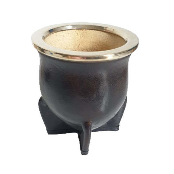 Mate Camionero Authentic Uruguayan Leather-Wrapped Mate Gourd with Alpaca Ring