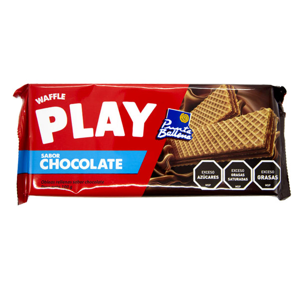 Punta Ballena Waffle Play Chocolate-Filled Sweet Waffle Play Wafers Obleas con Relleno Sabor Chocolate, 100 g / 3.53 oz (pack of 3)