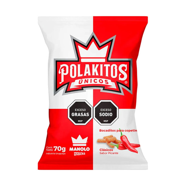 Polakitos Classic Spicy Flavor Party Snacks by Manolo Snacks Polakitos Únicos Sabor Picante, 70 g / 2.46 oz (pack of 3)