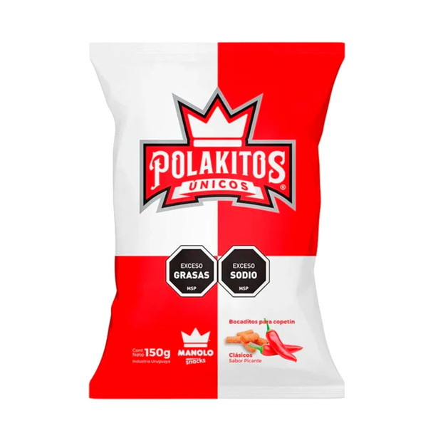 Polakitos Classic Spicy Flavor Party Snacks by Manolo Snacks Polakitos Únicos Sabor Picante, 150 g / 5.29 oz