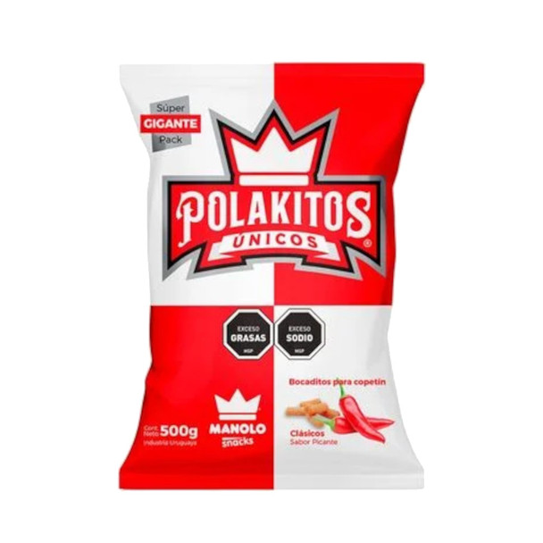 Polakitos Classic Spicy Flavor Party Snacks by Manolo Snacks Polakitos Únicos Sabor Picante, 500 g / 17.63 oz