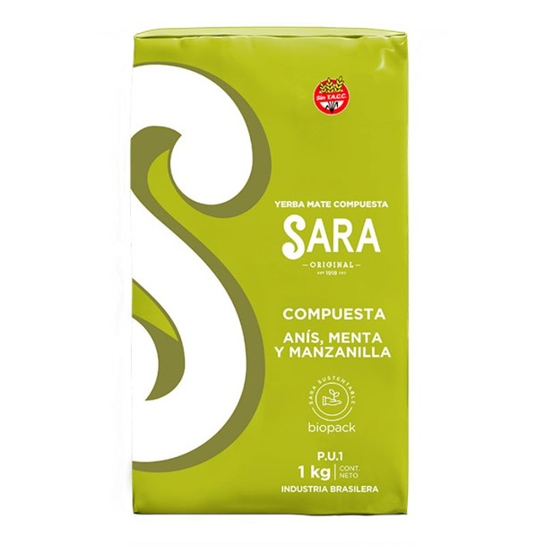 Sara Yerba Mate Compuesta with Anise, Mint & Chamomile, 1 kg / 35.3 oz