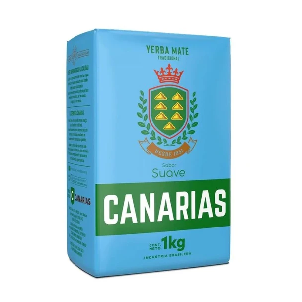 Canarias Yerba Mate Suave Traditional Blend from Uruguay, 1 kg / 2.2 lb