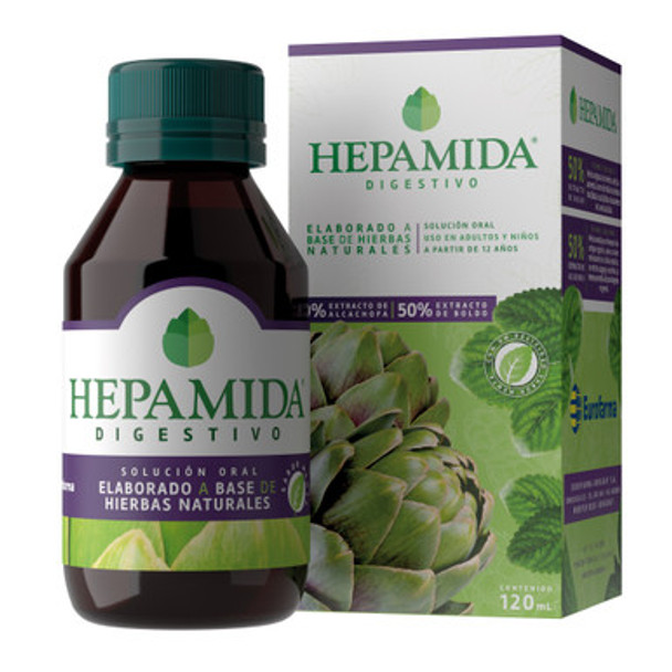 Hepamida Digestivo Digestivo Natural Para Después de la Comida Con Alcachofa y Boldo Uruguay, 120 ml / 4.06 oz