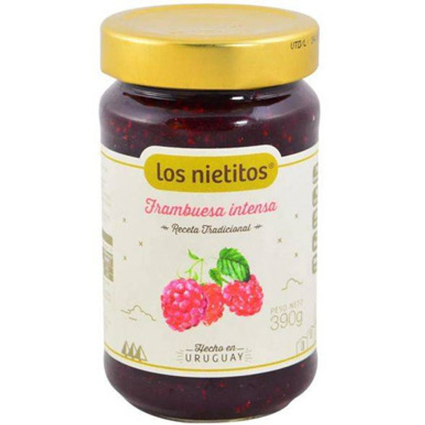 Los Nietitos Mermelada de Frambuesa Intensa Receta Tradicional Intense Red Berries Marmalade From Uruguay, 390 g / 13.76 oz