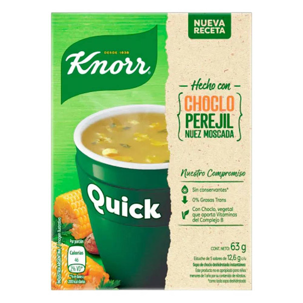 Knorr Quick Ready to Make Soup Choclo Corn With Parsley & Nutmeg 5 pouches, 63 g / 2.2 oz