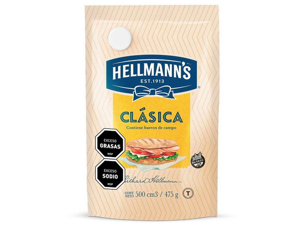 Mayonesa Hellmann's Mayonnaise Classic in Pouch, 475 g / 16.75 oz