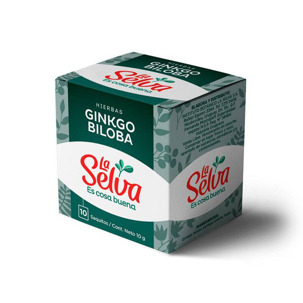 La Selva Té sabor Gingko Biloba Tea Bags Infusion from Uruguay, 10 g / 0.35 oz (box of 10 bags)