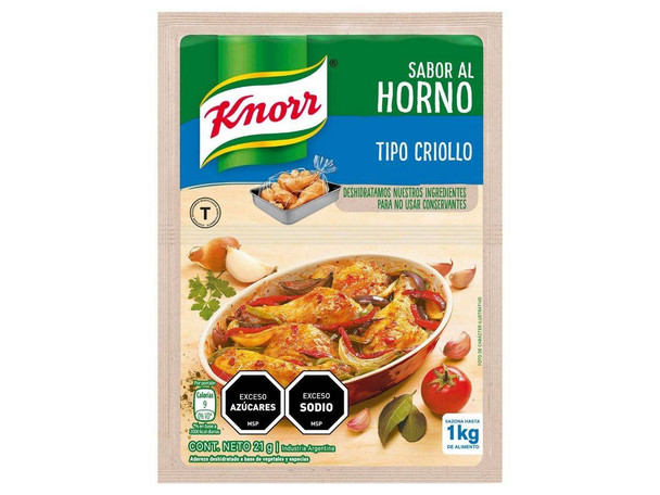 Knorr Bolsa Para Horno Tipo Criollo Dehydrated Dressing Seasoning Powder for Oven Cooking Creole Type - No Artificial Colorants, 21 g / 0.74 oz pouch