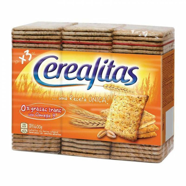 Cerealitas Wholegrain Crackers Galletitas, 207 g / 7.30 oz Tri-pack