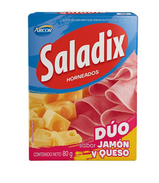 Arcor Saladix Ham and Cheese Duo Snacks, Baked Not Fried, 80 g / 2.82 oz box