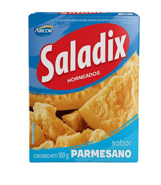 Arcor Saladix Parmesan Cheese Snacks, Baked Not Fried, 100 g / 3.5 oz box