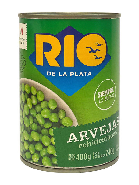 Rio De La Plata Arvejas Rehidratadas Clasicas Rehydrated Peas Classic Canned, 350 g / 12.3 oz